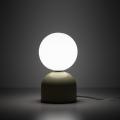 Lampka stołowa/nocna z zieloną podstawą i białym kloszem kulą do salonu MIKI PISTACIO 1*G9 11389 TK Lighting