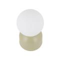 Lampka stołowa/nocna z zieloną podstawą i białym kloszem kulą do salonu MIKI PISTACIO 1*G9 11389 TK Lighting