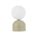 Lampka stołowa/nocna z zieloną podstawą i białym kloszem kulą do salonu MIKI PISTACIO 1*G9 11389 TK Lighting