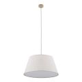 Minimalistyczna lampa wisząca do salonu, jasny lniany abażur i biała blenda FORMO SABIA LEN 1xE27 11317 TK Lighting