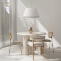 Minimalistyczna lampa wisząca do salonu, jasny lniany abażur i biała blenda FORMO SABIA LEN 1xE27 11317 TK Lighting