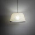 Minimalistyczna lampa wisząca do salonu, jasny lniany abażur i biała blenda FORMO SABIA LEN 1xE27 11317 TK Lighting