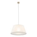 Minimalistyczna lampa wisząca do salonu, jasny lniany abażur i biała blenda FORMO SABIA LEN 1xE27 11317 TK Lighting