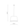 Minimalistyczna lampa wisząca do salonu, jasny lniany abażur i biała blenda FORMO SABIA LEN 1xE27 11317 TK Lighting