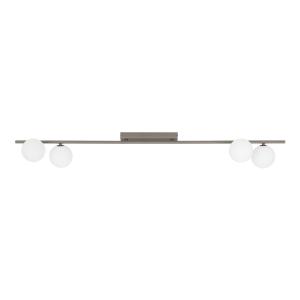 4-punktowa, nowoczesna lampa sufitowa, brązowa listwa + białe klosze kulki IMELO NEW BROWN 4xG9 11330 TK Lighting