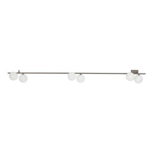 Brązowa listwa sufitowa z sześcioma kulistymi, białymi kloszami IMELO NEW BROWN 6xG9 11332 TK Lighting