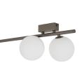 Brązowa listwa sufitowa z sześcioma kulistymi, białymi kloszami IMELO NEW BROWN 6xG9 11332 TK Lighting