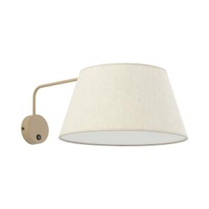 Elegancki kinkiet z włącznikiem i jasnym, lnianym abażurem do sypialni FORMO SABIA LEN 1xE27 11342 TK Lighting