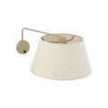 Elegancki kinkiet z włącznikiem i jasnym, lnianym abażurem do sypialni FORMO SABIA LEN 1xE27 11342 TK Lighting