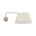 Elegancki kinkiet z włącznikiem i jasnym, lnianym abażurem do sypialni FORMO SABIA LEN 1xE27 11342 TK Lighting