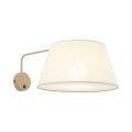 Elegancki kinkiet z włącznikiem i jasnym, lnianym abażurem do sypialni FORMO SABIA LEN 1xE27 11342 TK Lighting