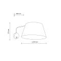 Elegancki kinkiet z włącznikiem i jasnym, lnianym abażurem do sypialni FORMO SABIA LEN 1xE27 11342 TK Lighting