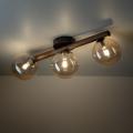 3-punktowa lampa sufitowa drewniana ze szklanymi kloszami kulkami w kolorze bursztynu ESTERA WOOD 3xG9 11093 TK Lighting
