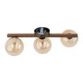 3-punktowa lampa sufitowa drewniana ze szklanymi kloszami kulkami w kolorze bursztynu ESTERA WOOD 3xG9 11093 TK Lighting