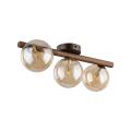 3-punktowa lampa sufitowa drewniana ze szklanymi kloszami kulkami w kolorze bursztynu ESTERA WOOD 3xG9 11093 TK Lighting