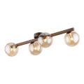 Drewniano-szklana lampa sufitowa w stylu skandynawskim, idealna do salonu ESTERA WOOD 4xG9 11094 TK Lighting