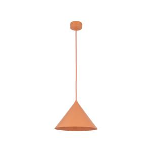 Lampa wisząca pomarańczowa do sypialni, metalowy klosz stożek Ø26cm CONO M SALMON 1xE27 11384 TK Lighting