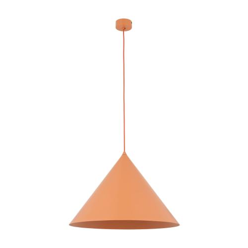 Pomarańczowa lampa wisząca z kloszem stożkiem Ø50cm do nowoczesnego salonu CONO XL SALMON 1xE27 11386 TK Lighting