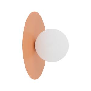 Minimalistyczny kinkiet do nowoczesnego salonu, kolor biało-łososiowy Ø25cm PIXI SALMON 1xG9 11427 TK Lighting