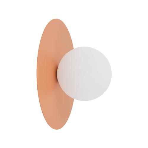 Minimalistyczny kinkiet do nowoczesnego salonu, kolor biało-łososiowy Ø25cm PIXI SALMON 1xG9 11427 TK Lighting