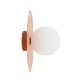 Minimalistyczny kinkiet do nowoczesnego salonu, kolor biało-łososiowy Ø25cm PIXI SALMON 1xG9 11427 TK Lighting