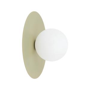 Kinkiet z zielonym talerzykiem dekoracyjnym i białym kloszem kulką PIXI PISTACIO do jadalni 1xG9 11429 TK Lighting