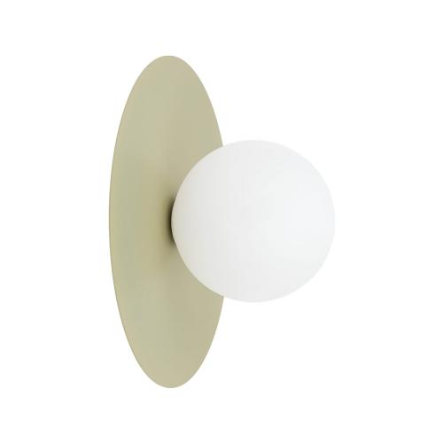 Kinkiet z zielonym talerzykiem dekoracyjnym i białym kloszem kulką PIXI PISTACIO do jadalni 1xG9 11429 TK Lighting