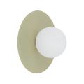 Kinkiet z zielonym talerzykiem dekoracyjnym i białym kloszem kulką PIXI PISTACIO do jadalni 1xG9 11429 TK Lighting