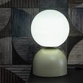 Zielona lampka nocna do sypialni, zielona podstawa i biały klosz kulka MIKI PISTACIO BIG 52cm wysokości 1xE27 11430 TK Lighting