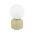 Zielona lampka nocna do sypialni, zielona podstawa i biały klosz kulka MIKI PISTACIO BIG 52cm wysokości 1xE27 11430 TK Lighting