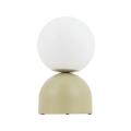 Zielona lampka nocna do sypialni, zielona podstawa i biały klosz kulka MIKI PISTACIO BIG 52cm wysokości 1xE27 11430 TK Lighting