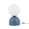 Niebieska lampka stołowa, nocna z białym kulistym kloszem MIKI NAVY BIG 1xE27 wysokość 52cm 11431 TK Lighting