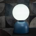 Niebieska lampka stołowa, nocna z białym kulistym kloszem MIKI NAVY BIG 1xE27 wysokość 52cm 11431 TK Lighting