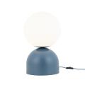 Niebieska lampka stołowa, nocna z białym kulistym kloszem MIKI NAVY BIG 1xE27 wysokość 52cm 11431 TK Lighting