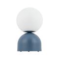 Niebieska lampka stołowa, nocna z białym kulistym kloszem MIKI NAVY BIG 1xE27 wysokość 52cm 11431 TK Lighting