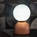 Lampka stołowa z pomarańczową podstawą i białym kloszem kulką MIKI SALMON BIG nowoczesna 1xE27 11432 TK Lighting