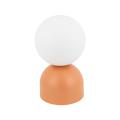 Lampka stołowa z pomarańczową podstawą i białym kloszem kulką MIKI SALMON BIG nowoczesna 1xE27 11432 TK Lighting