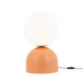 Lampka stołowa z pomarańczową podstawą i białym kloszem kulką MIKI SALMON BIG nowoczesna 1xE27 11432 TK Lighting
