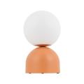 Lampka stołowa z pomarańczową podstawą i białym kloszem kulką MIKI SALMON BIG nowoczesna 1xE27 11432 TK Lighting