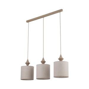 Stylowa lampa wisząca z trzema lnianymi abażurami do salonu AMURA SABIA 3xE27 11439 TK Lighting