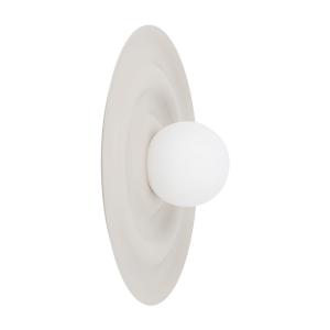 Nowoczesny kinkiet z płaskim, dekoracyjnym talerzykiem i kulistym kloszem ONDA KASZMIR M 1xG9 11409 TK Lighting