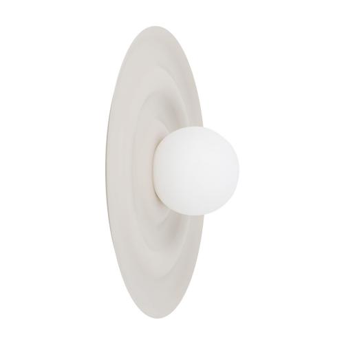 Nowoczesny kinkiet z płaskim, dekoracyjnym talerzykiem i kulistym kloszem ONDA KASZMIR M 1xG9 11409 TK Lighting