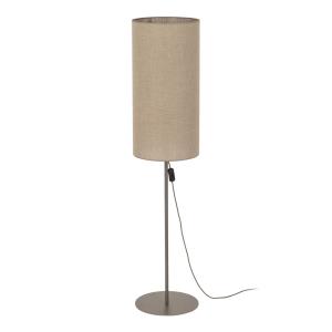 Lampa podłogowa brązowa z lnianym abażurem tubą  FIENO NEW BROWN 1xE27 16197 do salonu TK Lighting