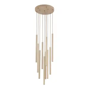 Lampa wisząca z podłużnymi kloszami rurkami nad stół do jadalni FERRO SABIA CHAMPAGNE 10xG9 11494 TK Lighting