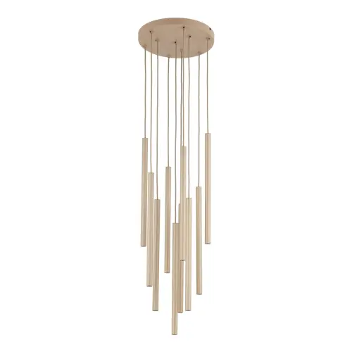 Lampa wisząca z podłużnymi kloszami rurkami nad stół do jadalni FERRO SABIA CHAMPAGNE 10xG9 11494 TK Lighting