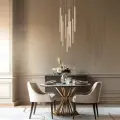 Lampa wisząca z podłużnymi kloszami rurkami nad stół do jadalni FERRO SABIA CHAMPAGNE 10xG9 11494 TK Lighting