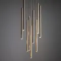 Lampa wisząca z podłużnymi kloszami rurkami nad stół do jadalni FERRO SABIA CHAMPAGNE 10xG9 11494 TK Lighting