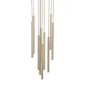 Lampa wisząca z podłużnymi kloszami rurkami nad stół do jadalni FERRO SABIA CHAMPAGNE 10xG9 11494 TK Lighting