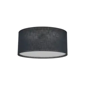 Lampa sufitowa z czarnym tkaninowym abażurem do salonu Ø77cm LARGO BLACK 6xE27 11700 TK Lighting