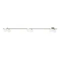 Podłużna, zielona listwa sufitowa z sześcioma białymi, szklanymi kloszami do jadalni IMELO OLIVE 6xG9 11480 TK Lighting